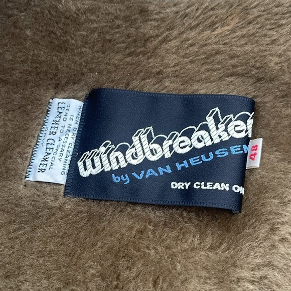 Vtg Windbreaker Van Heusen Heavy Soft Leather Jacket Vest Camel tan 48 J Keisman - Picture 12 of 16